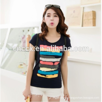 2014 laides printing t shirt cotton knitted t-shirt